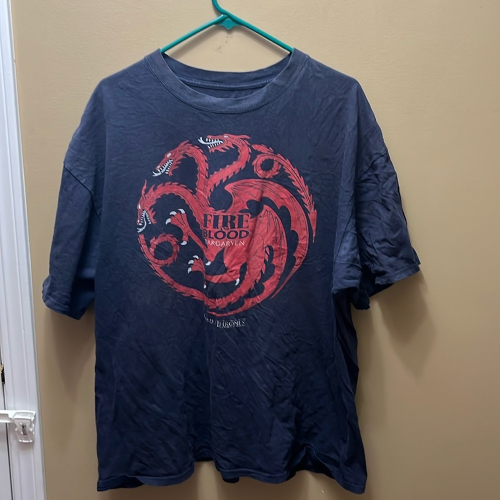 Fire and Blood Targaryen Game Of Thrones T-Shirt Size 2XL